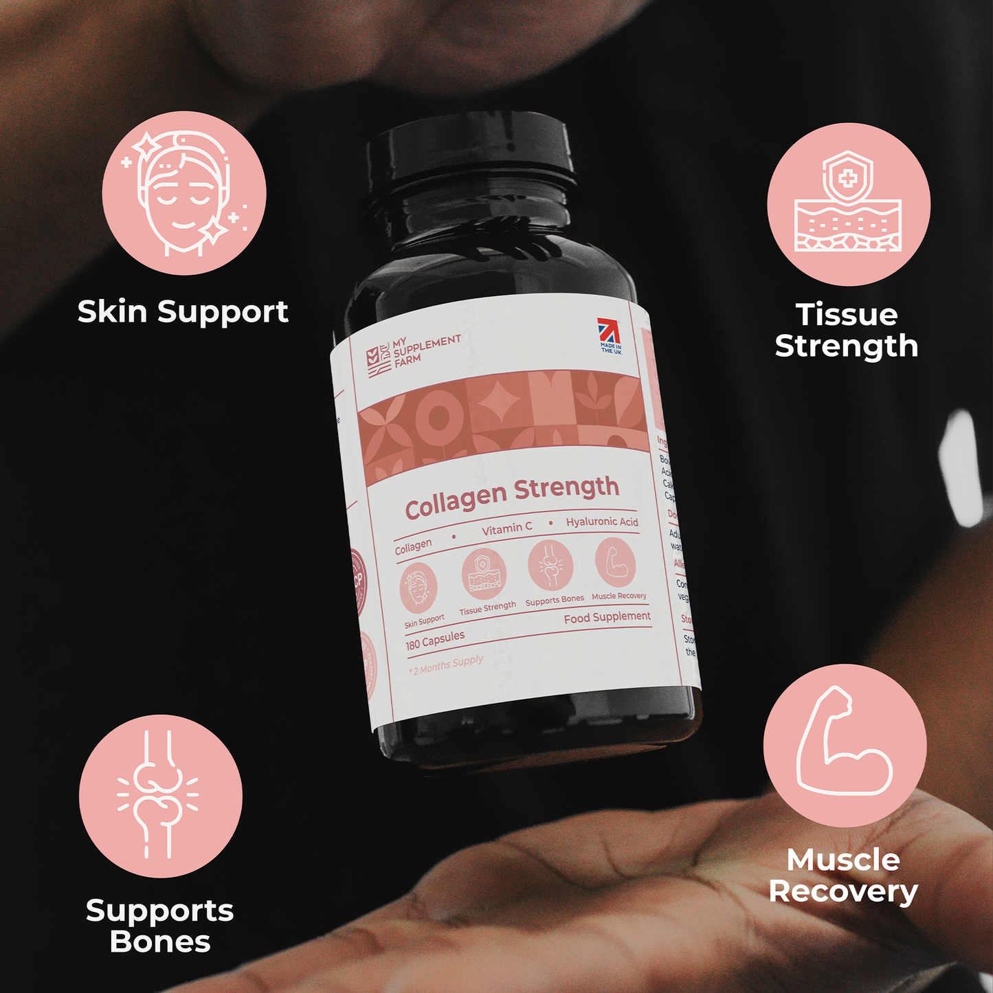 Triple Action Collagen Supplement – High Strength Capsules for Hair, Skin & Nails