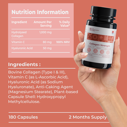 Triple Action Collagen Supplement – High Strength Capsules for Hair, Skin & Nails