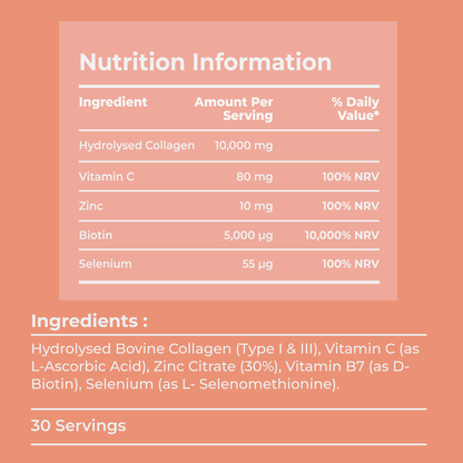 Collagen Protein Powder for Hair, Skin & Nails – 10,000mg High Strength