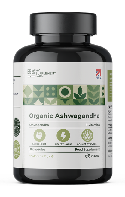 Organic Ashwagandha Capsules 470mg – Supports Energy, Mood & Mental Balance