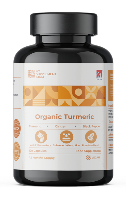 Organic Turmeric & Black Pepper Capsules 1020mg for Joint Comfort & Daily Mobility