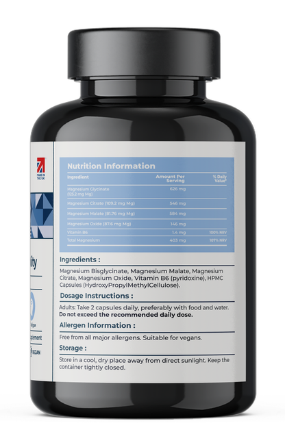 4 in 1 Magnesium Complex Capsules 403mg for Energy, Sleep & Vitality
