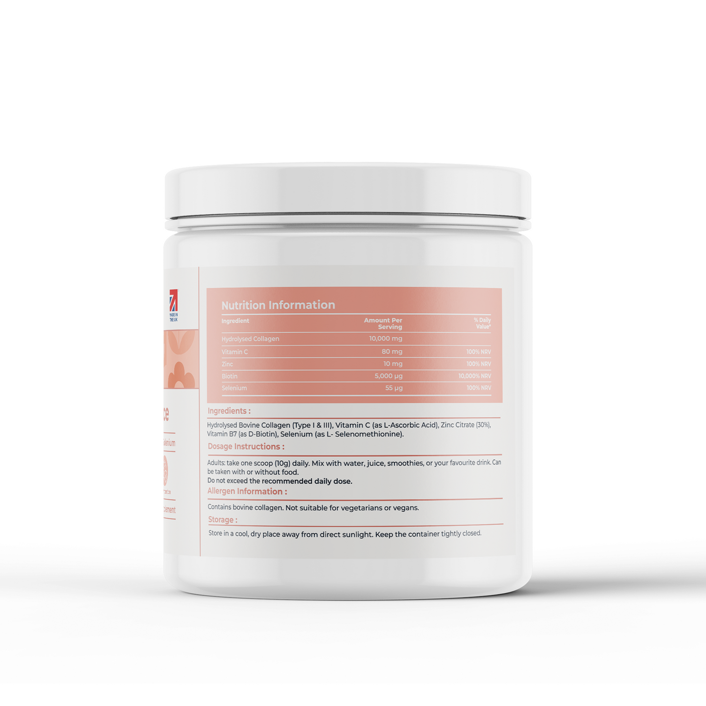 Collagen Protein Powder for Hair, Skin & Nails – 10,000mg High Strength