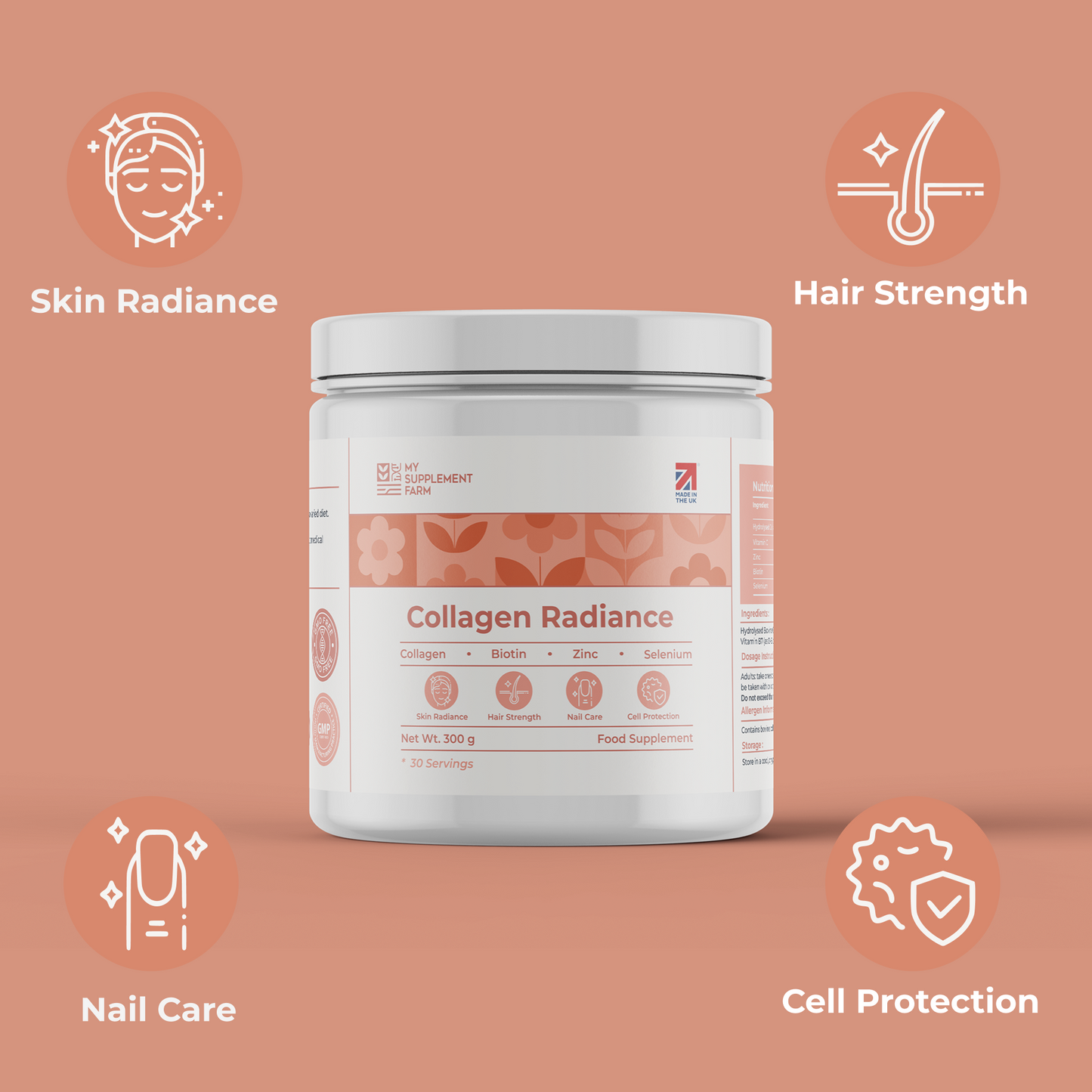 Collagen Protein Powder for Hair, Skin & Nails – 10,000mg High Strength
